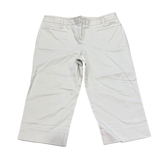 Ann Taylor Loft Marisa Cropped Pants Size 4 Beige Cotton Blend New Neutral - Picture 1 of 7